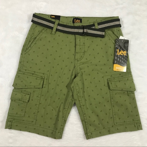 Lee Other - NWT LEE boys cactus green cargo shorts belt 14 mos